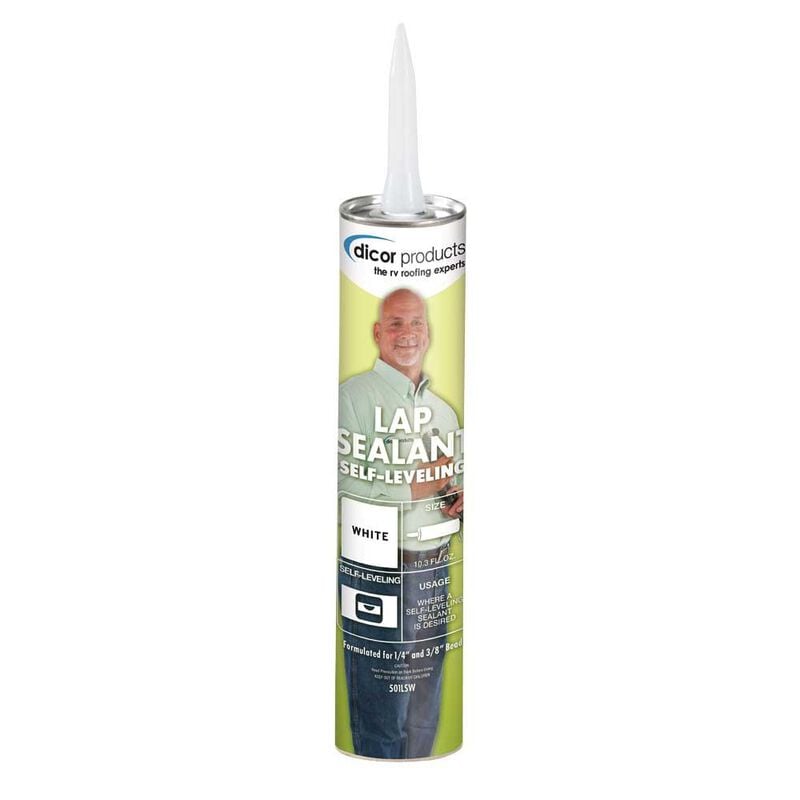 Dicor Self-Leveling Lap Sealant, 10.3-oz. Tube, White