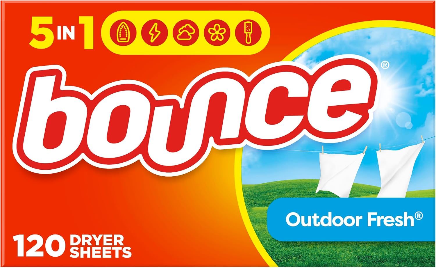 Bounce Fabric Softener Sheets, Outdoor Fresh Scent, 120 Count